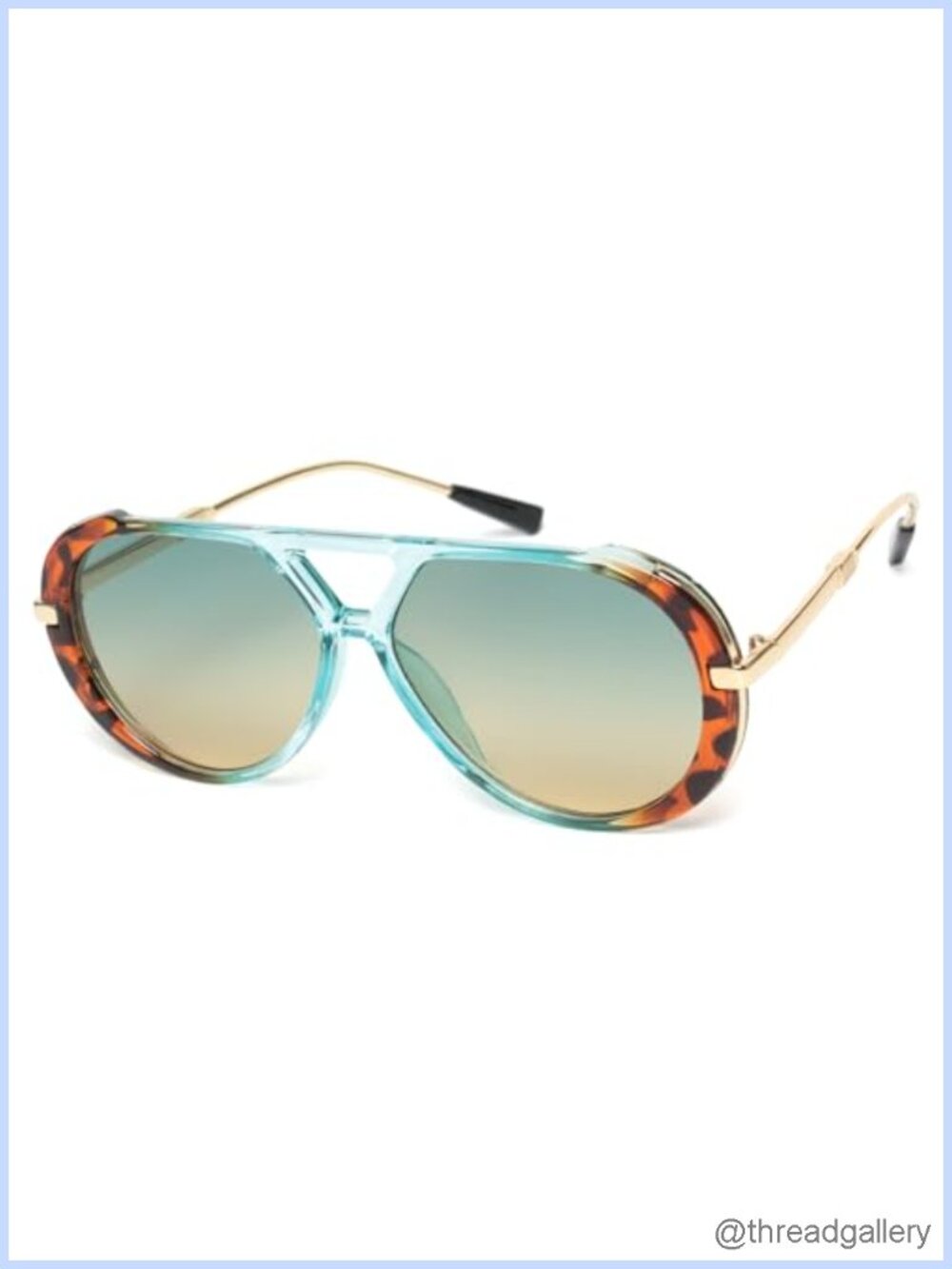 Retro Oversized Aviator Sunglasses Metal Frame UV Protection